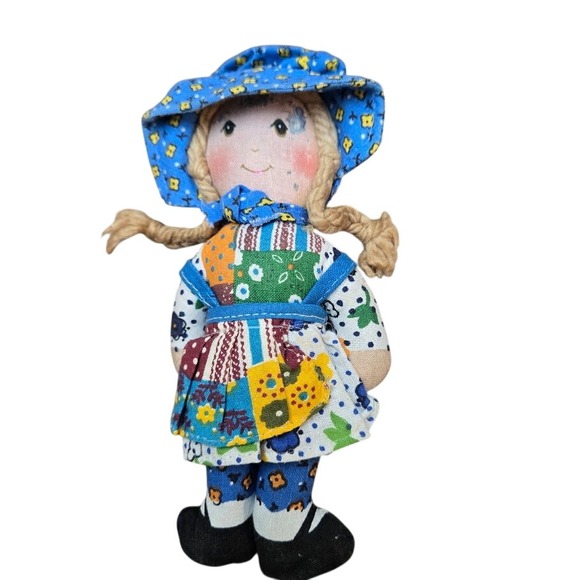 1970s Knickerbocker Holly Hobbie Rag Toy Doll Plush Mini 6" NO TAG - Picture 1 of 4